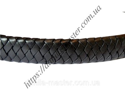 Шнур для браслетов прямоугольный кожаный черный 10*5 мм 641725075 фото