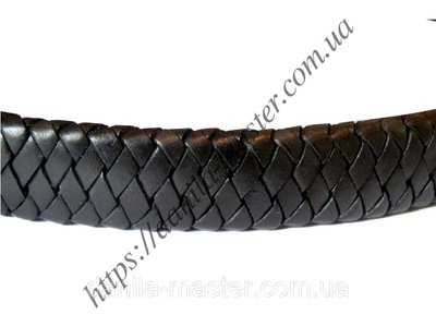 Шнур для браслетов прямоугольный кожаный черный 12*5 мм 641726420 фото